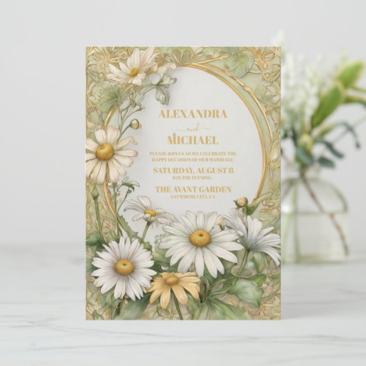 Daisy Wedding Kaart (Staand voorkant)