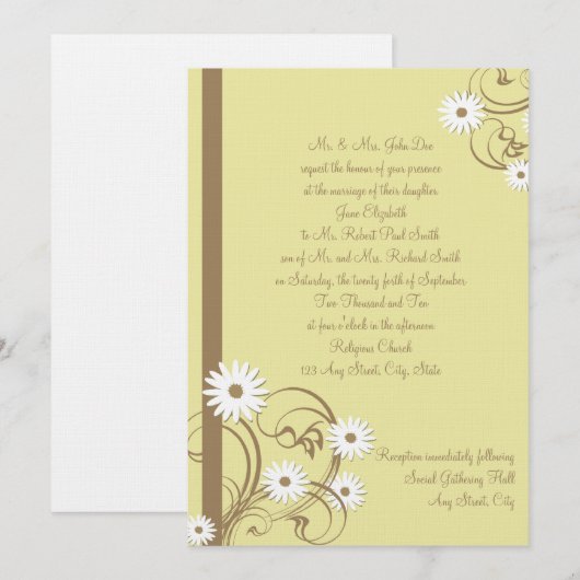 Daisy Wedding Kaart (Voorkant / Achterkant)