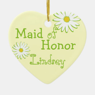 Daisy Wedding Maid of Honor Keramisch Ornament