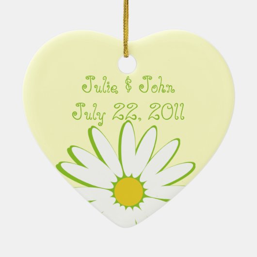 Daisy Wedding Maid of Honor Keramisch Ornament (Achterkant)