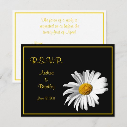  Daisy Wedding Response Kaart (Voorkant / Achterkant)