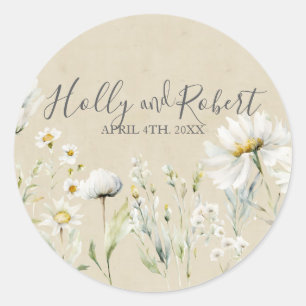 Daisy Wedding Ronde Sticker