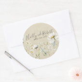 Daisy Wedding Ronde Sticker (Envelop)