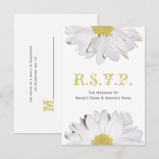 Daisy Wedding RSVP (Voorkant / Achterkant)