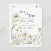 Daisy Wedding Save the Date Briefkaart (Voorkant / Achterkant)