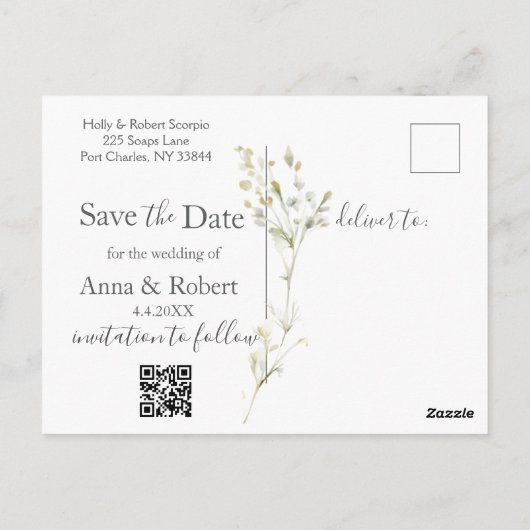 Daisy Wedding Save the Date Briefkaart (Achterkant)
