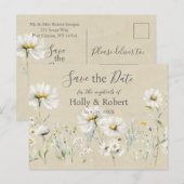 Daisy Wedding Save the Date Briefkaart (Voorkant / Achterkant)