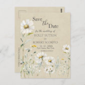Daisy Wedding Save the Date Briefkaart (Voorkant / Achterkant)