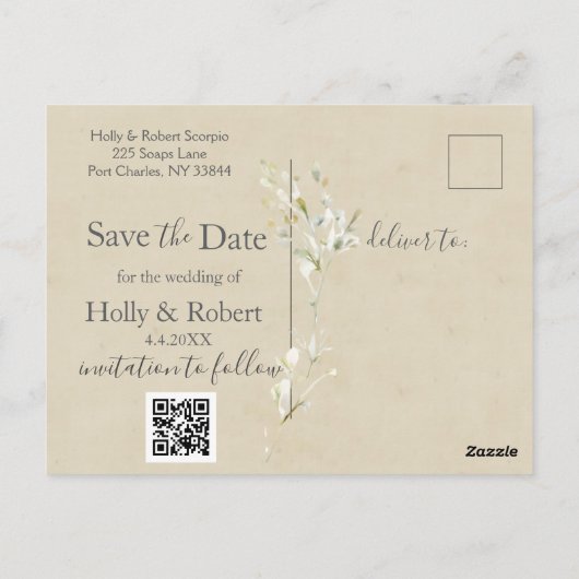Daisy Wedding Save the Date Briefkaart (Achterkant)