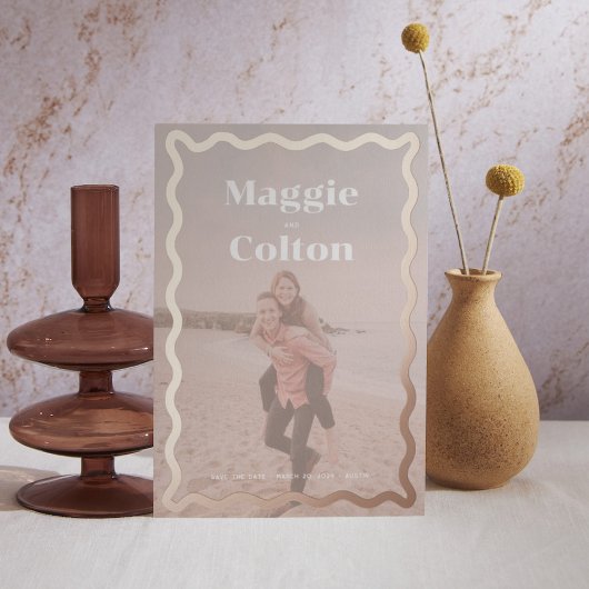 Daisy Wedding Save the Date Folie Uitnodiging