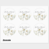 Daisy Wedding Script Ronde Sticker (Vel)