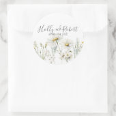 Daisy Wedding Script Ronde Sticker (Tas)