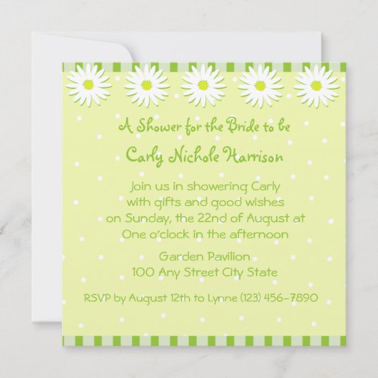 Daisy Wedding/Shower Uitnodiging (Voorkant)