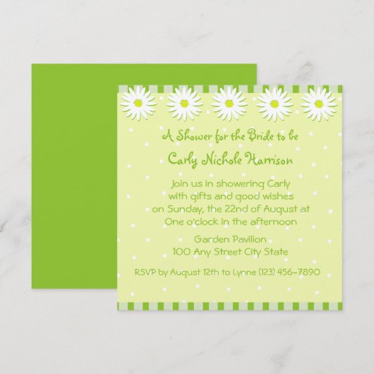 Daisy Wedding/Shower Uitnodiging (Voorkant / Achterkant)