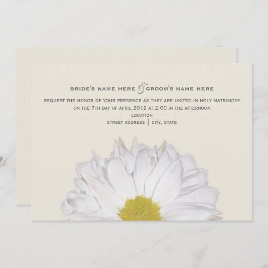 Daisy Wedding Uitnodiging (Voorkant / Achterkant)