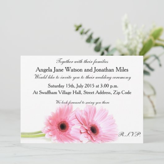 Daisy Wedding Uitnodiging (Staand voorkant)