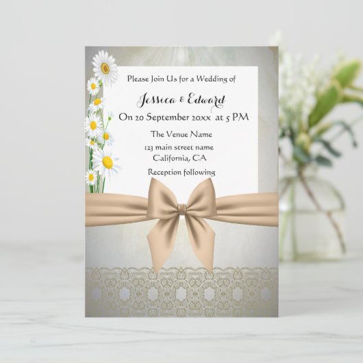 Daisy Wedding Uitnodigingen (Staand voorkant)