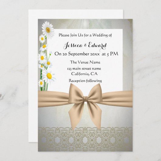 Daisy Wedding Uitnodigingen (Voorkant / Achterkant)