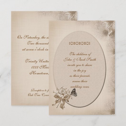 Daisy Wedding Vow Renewal Kaart (Voorkant / Achterkant)