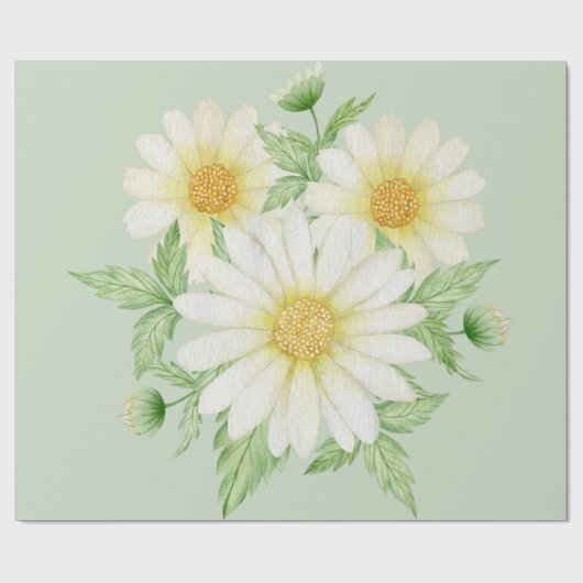 Daisy Wedding Wrapping Paper Cadeaupapier (Vlak)