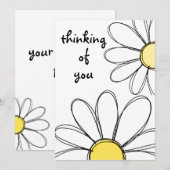 Daisy wenskaart bedankkaart (Voorkant / Achterkant)