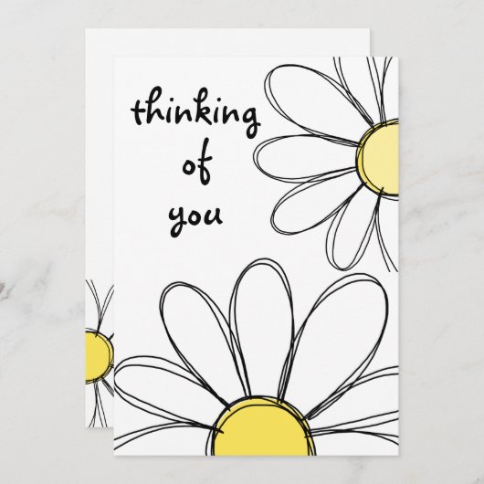 Daisy wenskaart bedankkaart (Voorkant / Achterkant)