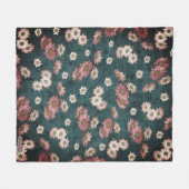 Daisy Whispers Pastel Garden Blauwgroene Achtergro Fleece Deken (Voorkant (Horizontaal))