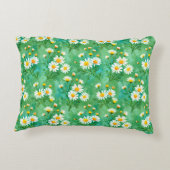 Daisy Whispers – Waterverf Weide Patroon Accent Kussen (Achterkant)