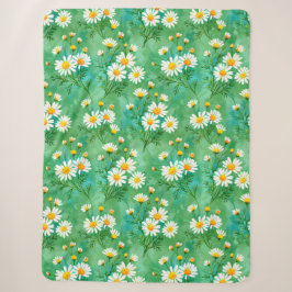 Daisy Whispers – Waterverf Weidepatroon Sherpa Deken