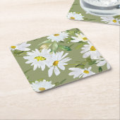 Daisy White | Baby shower Zomerbloesem Kartonnen Onderzetters (Schuin)