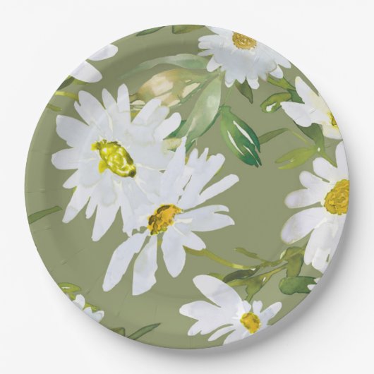 Daisy White | Baby shower Zomerbloesem Papieren Bordje (Voorkant)