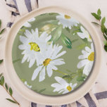 Daisy White | Baby shower Zomerbloesem Papieren Bordje<br><div class="desc">Deze zomertuin wit madeliefje baby shower papier bord is ideaal voor een zomer/lente tuin baby shower.</div>
