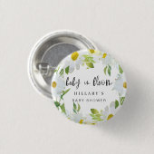Daisy White | Baby shower Zomerbloesem Ronde Button 3,2 Cm (Voorkant /achterkant)