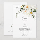 Daisy White Bloemen Huwelijksuitnodiging v2 Kaart (Voorkant / Achterkant)