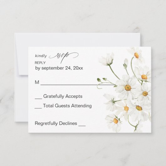 Daisy White Floral no Meal RSVP 2 (Voorkant)