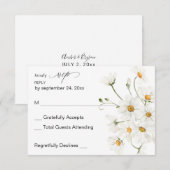 Daisy White Floral no Meal RSVP 2 (Voorkant / Achterkant)
