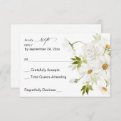 Daisy White Floral no Meal RSVP 3 (Voorkant / Achterkant)