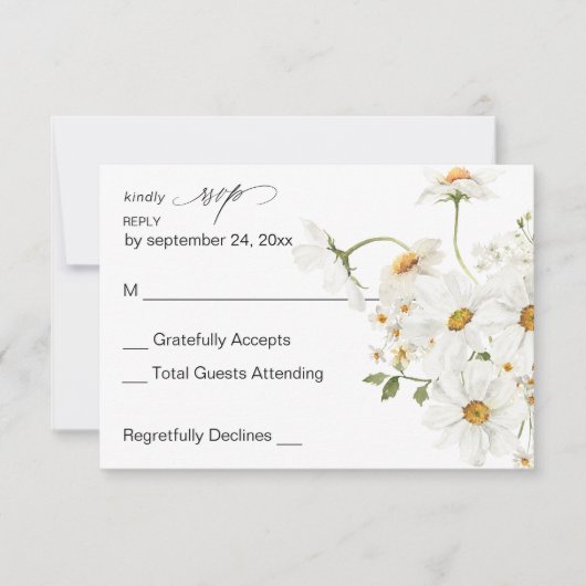 Daisy White Floral no Meal RSVP 4 (Voorkant)