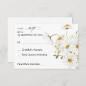 Daisy White Floral no Meal RSVP 4 (Voorkant / Achterkant)