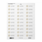 Daisy White Floral Return Address Label 2 (Full Sheet)