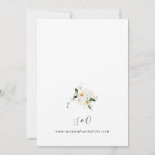Daisy White Floral Wedding Invitation V2 Kaart (Achterkant)