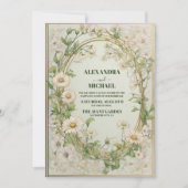 Daisy White Floral Wedding Kaart (Voorkant)