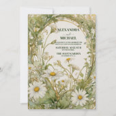Daisy White Floral Wedding Kaart (Voorkant)