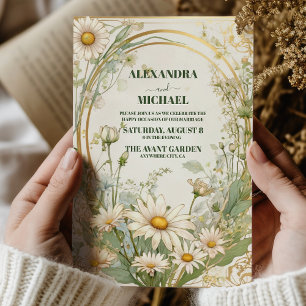 Daisy White Floral Wedding Kaart