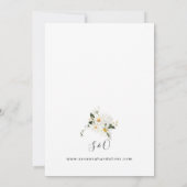 Daisy White Floral Wedding V3 Kaart (Achterkant)