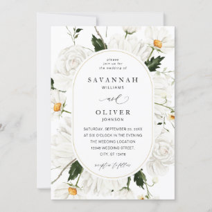 Daisy White Floral Wedding V3 Kaart