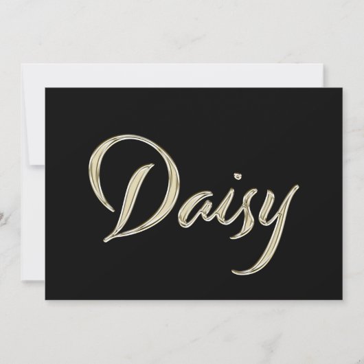 Daisy white gold Handwriting Karte Kaart (Voorkant)
