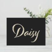 Daisy white gold Handwriting Karte Kaart (Staand voorkant)