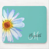  Daisy White Pink Monogram Muismat (Voorkant)