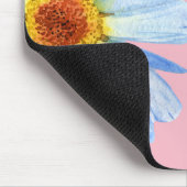  Daisy White Pink Monogram Muismat (Hoek)